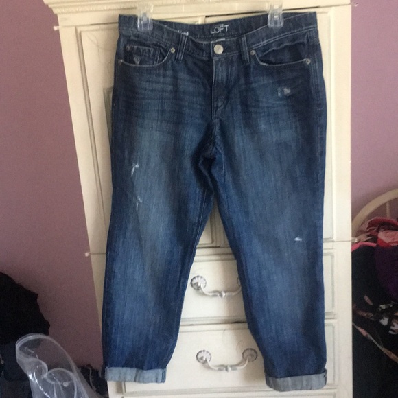 Ann Taylor Loft boyfriend cuffed capris - Picture 1 of 4